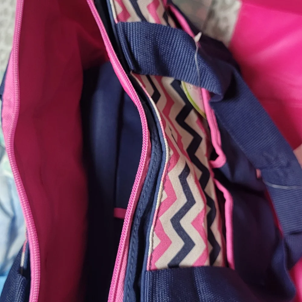 Minnie Mouse Navy & Pink Chevron Tote Bag